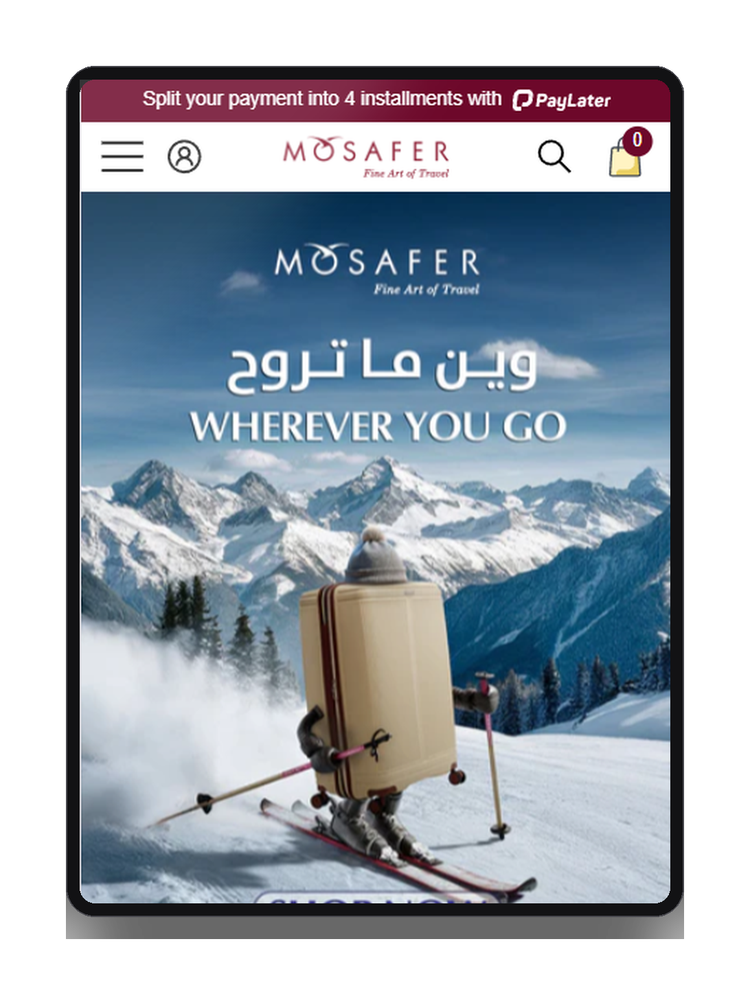 Mosafer — tablet view